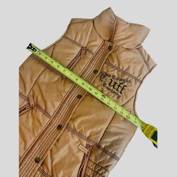 COWGIRL TUFF Co. PUFFER VEST SIP BUTTON DOWN GOLD/BLACK EMBROIDERED SZ S COUNTRY - Picture 12 of 16